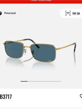 Ray-Ban Gold Frame Sunglasses with Blue Lenses polarized!!!   NWOT